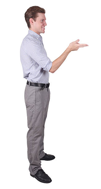 istock Isolated young adult businessman side view 182421570