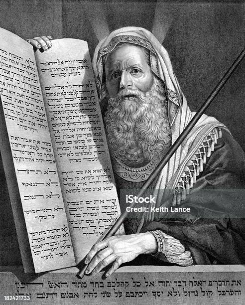 Moses And The Ten Commandments Stock Illustration - Download Image Now - Moses - Religious Figure, Judaism, Hebrew Script