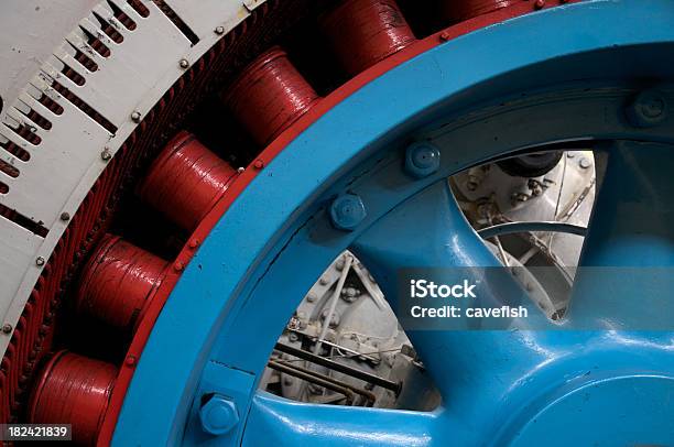 Bright Coloured Hydroelectric Generator Rotor Stock Photo - Download Image Now - Generator, Manufacturing, Arch - Architectural Feature