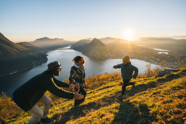istock Family enjoys time together on mountain top 1824219695