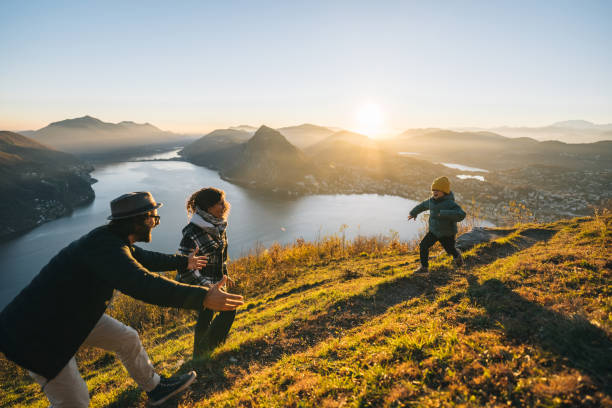 istock Family enjoys time together on mountain top 1824219700
