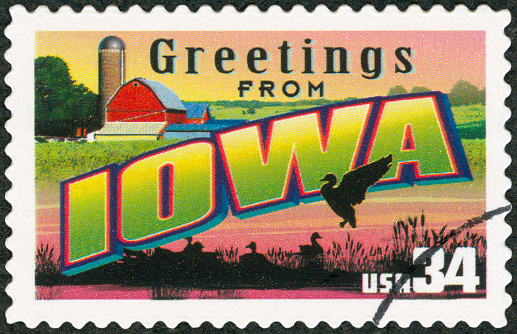 Postage Stamp - Greetings from Iowa