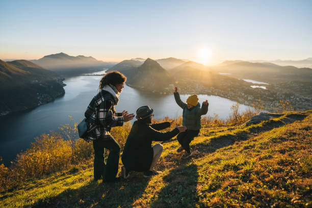 istock Family enjoys time together on mountain top 1824222444