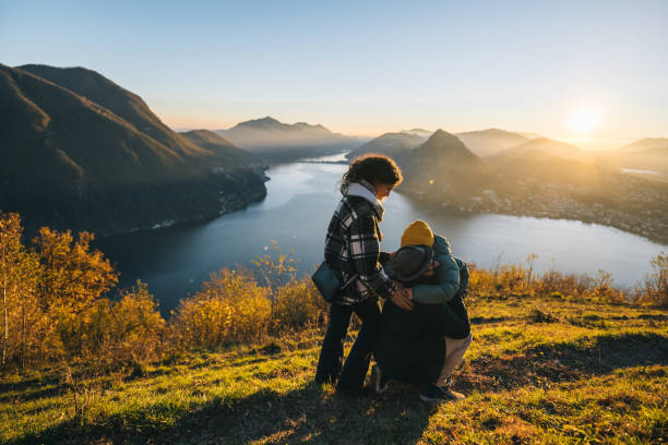 istock Family enjoys time together on mountain top 1824224557