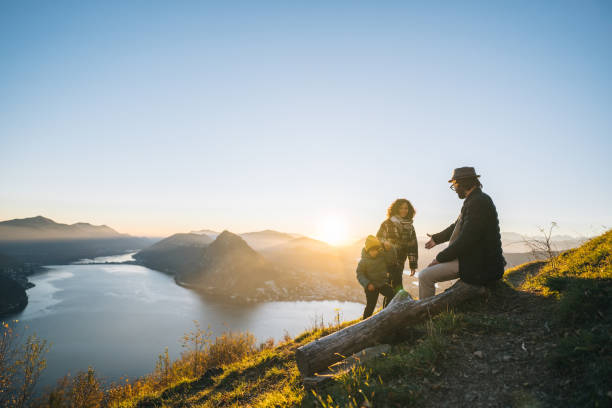 istock Family enjoys time together on mountain top 1824225626