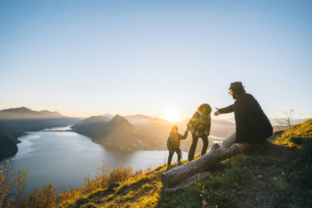 Family enjoys time together on mountain top