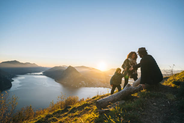 istock Family enjoys time together on mountain top 1824227238