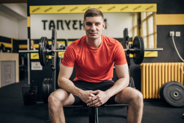 istock Man sitting in gym 1824227761