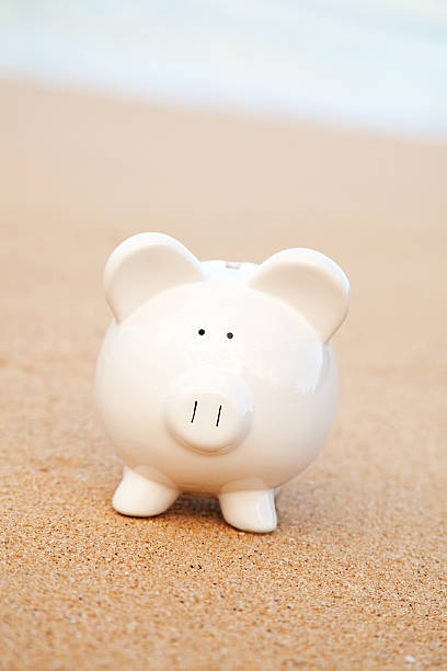 istock Piggy Bank On the Beach 182422793