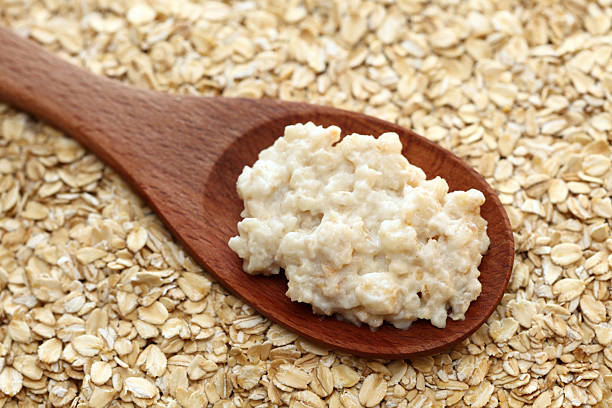 istock Porridge in a wooden spoon 182423090