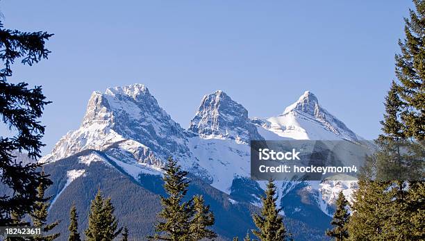 Three Sisters Mountains Canmore Alberta Stock Photo - Download Image Now - Adventure, Alberta, Beauty In Nature