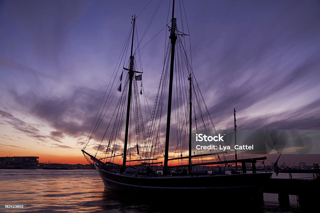 Sailingship "Sailingship at sunset, please see also my other images of ships and shipping in my lightbox:" Amsterdam Stock Photo