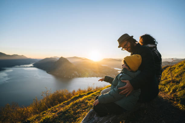 istock Family enjoys time together on mountain top 1824239533