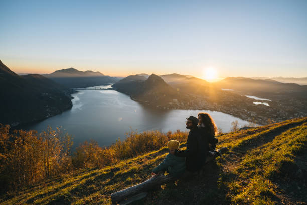 istock Family enjoys time together on mountain top 1824240062