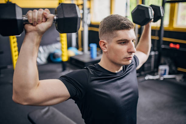 istock Strong man training in gym 1824240605