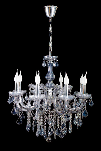 A beautiful chandelier isolated on black.