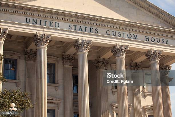 Classic Columns In Charleston Stock Photo - Download Image Now - Justice - Concept, Architectural Column, Architecture