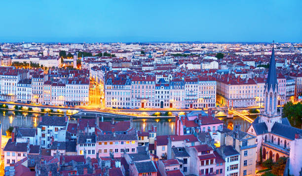 istock Panoramic view of Lyon at sunset 1824242168