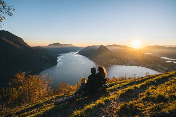 istock Family enjoys time together on mountain top 1824244302