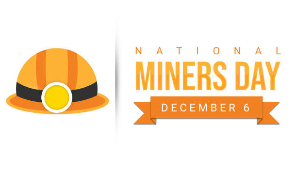 istock National Miners Day. Work safety, safety equipment. Miners cap illustration with typography National Mines Day on December 6 1824244330