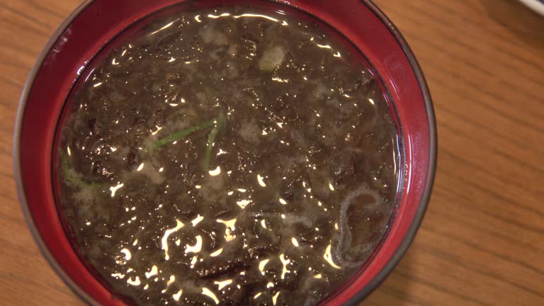 View of wakame soup