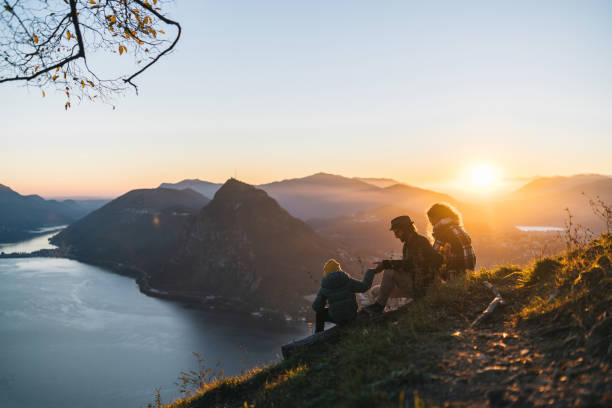 istock Family enjoys time together on mountain top 1824252398