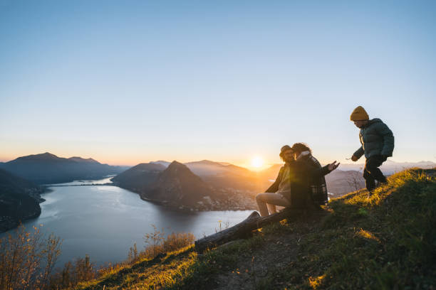 istock Family enjoys time together on mountain top 1824252937