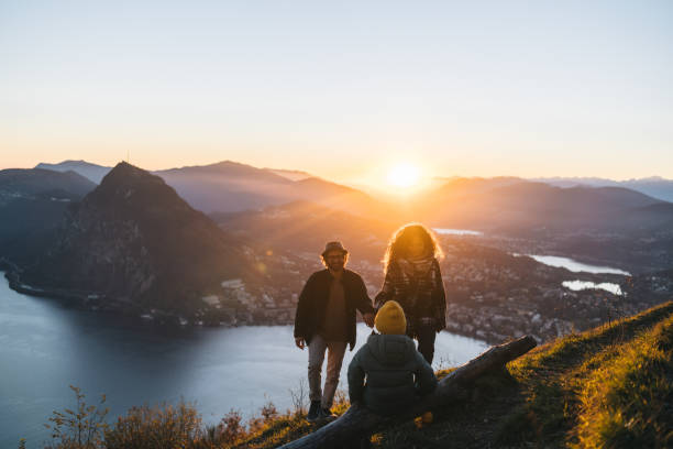 istock Family enjoys time together on mountain top 1824252939