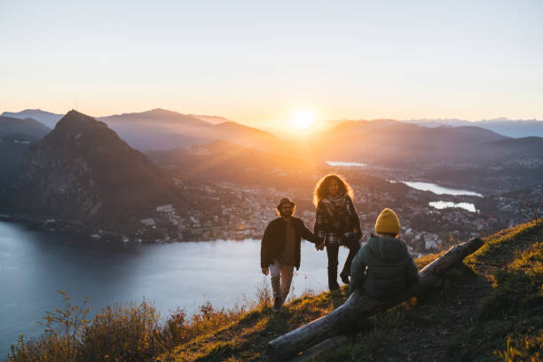 istock Family enjoys time together on mountain top 1824253490