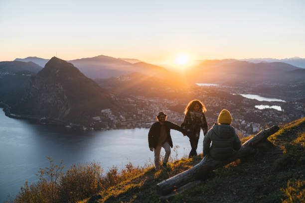 istock Family enjoys time together on mountain top 1824253494