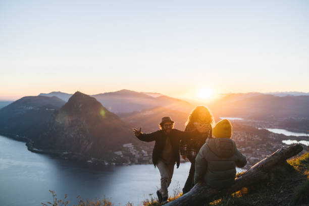 istock Family enjoys time together on mountain top 1824254575