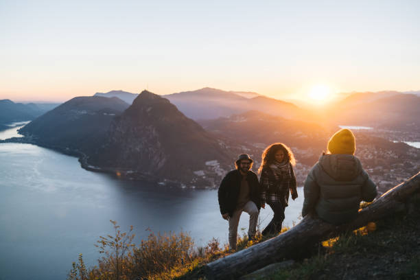 istock Family enjoys time together on mountain top 1824254581
