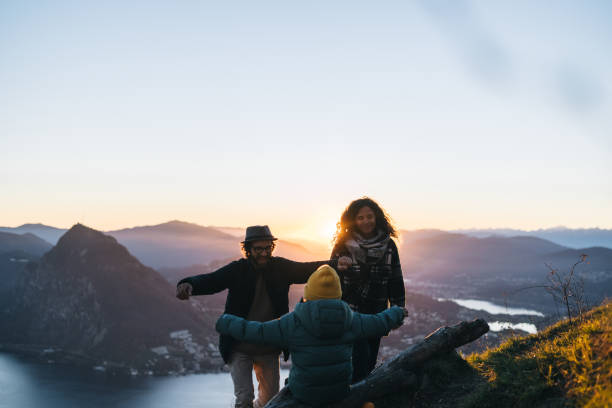 istock Family enjoys time together on mountain top 1824255633