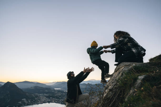 istock Family enjoys time together on mountain top 1824256744