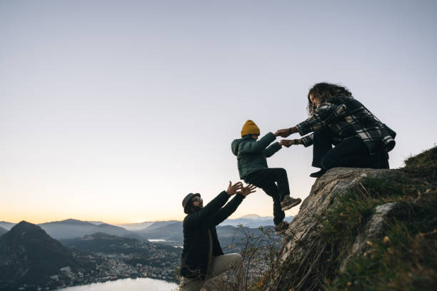 istock Family enjoys time together on mountain top 1824257799
