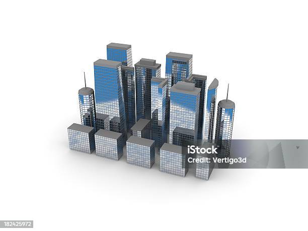 Modello 3 D Sullo Skyline Della Città - Fotografie stock e altre immagini di Città - Città, Modello dimostrativo, Tridimensionale