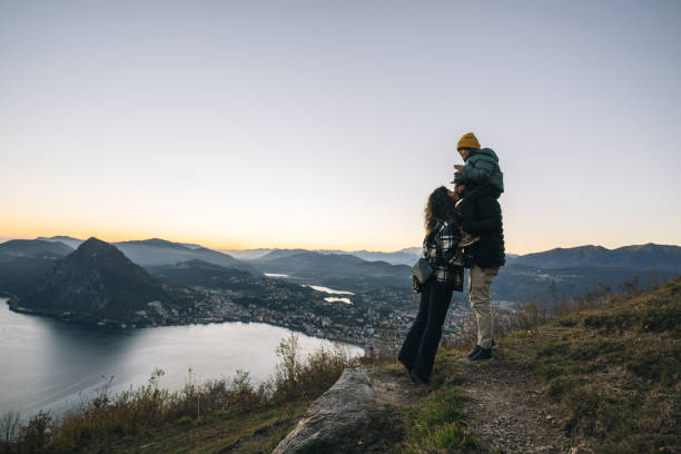 istock Family enjoys time together on mountain top 1824259919