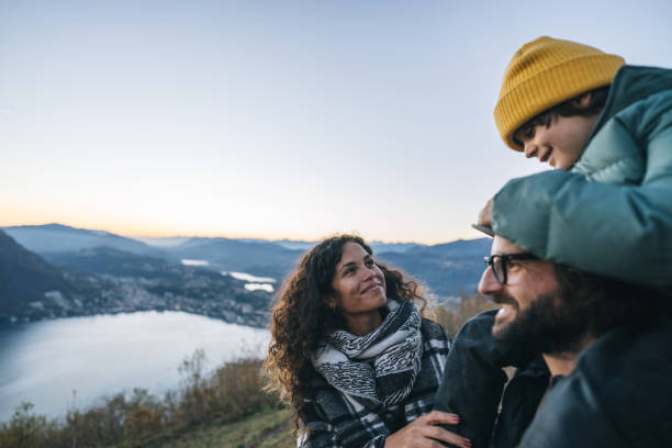 istock Family enjoys time together on mountain top 1824259932