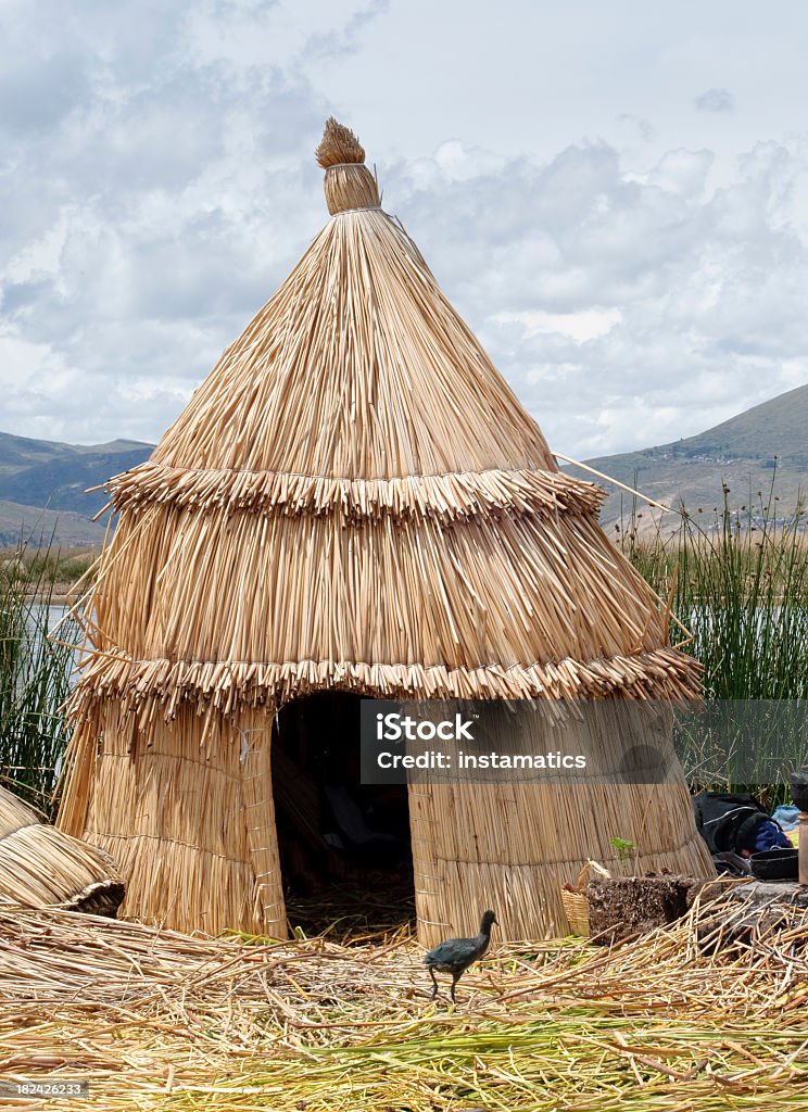 Reed hut-Lake Titicaca in Peru - Lizenzfrei Anden Stock-Foto