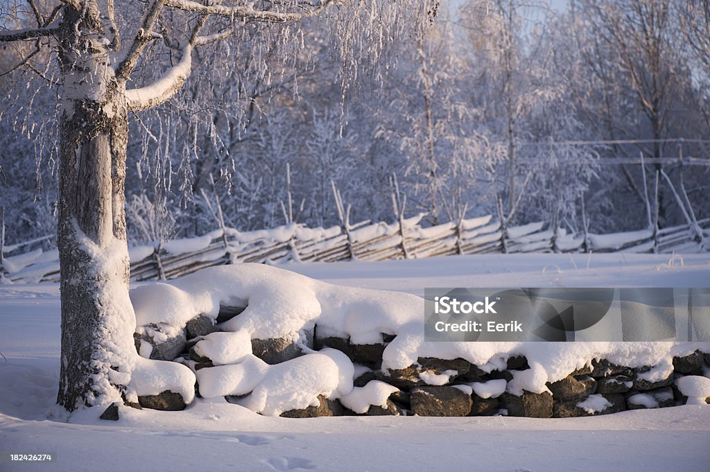 Paisagem de inverno neve - Foto de stock de Antigo royalty-free