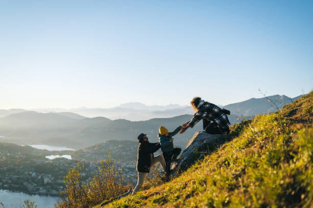 istock Family enjoys time together on mountain top 1824263702