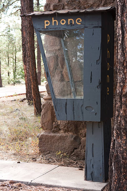 istock Old Wooden Phone Booth 182426744