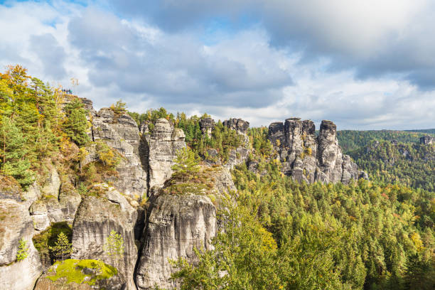 istock View to rocks and trees in the Saxon Sandstone Mountains, Germany 1824277973
