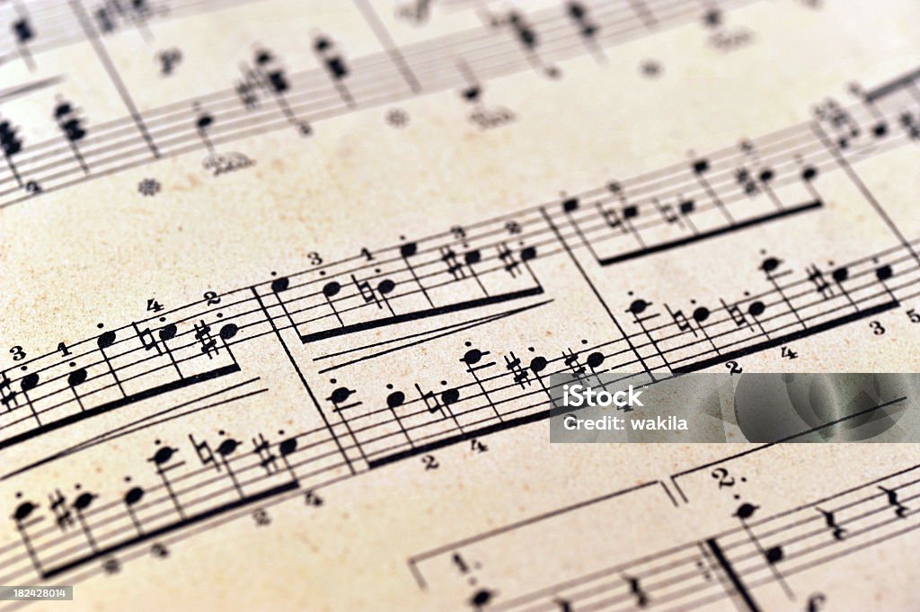 piano notes sheet music - Klaviernoten old notes on brown paper Sheet Music Stock Photo