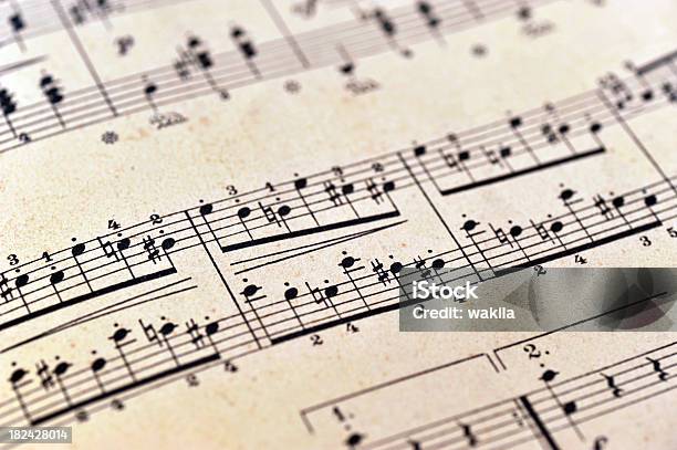 Piano Notes Sheet Music Klaviernoten Stock Photo - Download Image Now - Sheet Music, Music, Musical Note