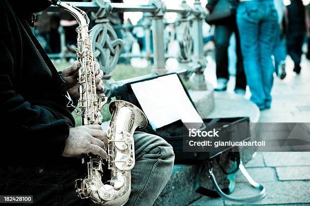 Man Play Saxophone On The Street Stock Photo - Download Image Now - Ludwig van Beethoven, Jazz Music, Milan