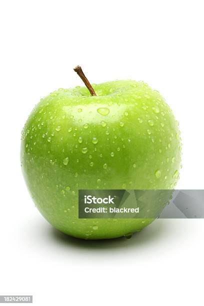 Green Apple With Droplet Stock Photo - Download Image Now - Apple - Fruit, Green Color, Cut Out