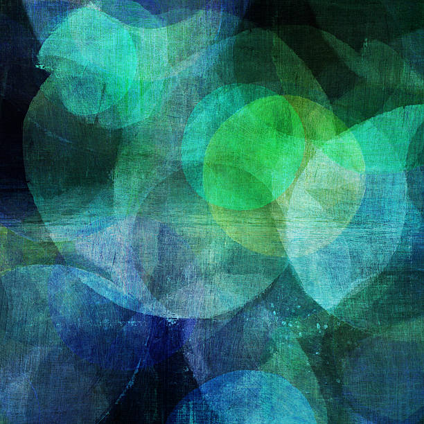 Painted Blue and Green Circles stock photo