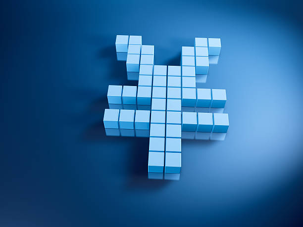 istock Yen Currency Symbol Blue Cubes 182430243