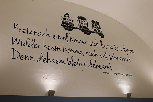 Bad Kreuznach, Germany - October 29, 2023: Interior of Bad Kreuznach Train Station.